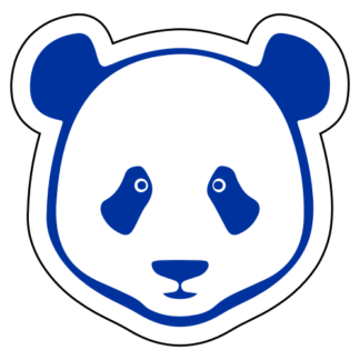 Simple Panda Face Sticker (Blue)